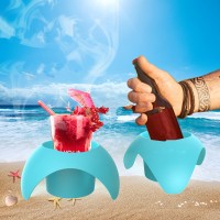 Beach Vacation  Plastic Cup Holder Customized ,  Amazon Popular  4 pieces drink bottle cup holder  wholesale